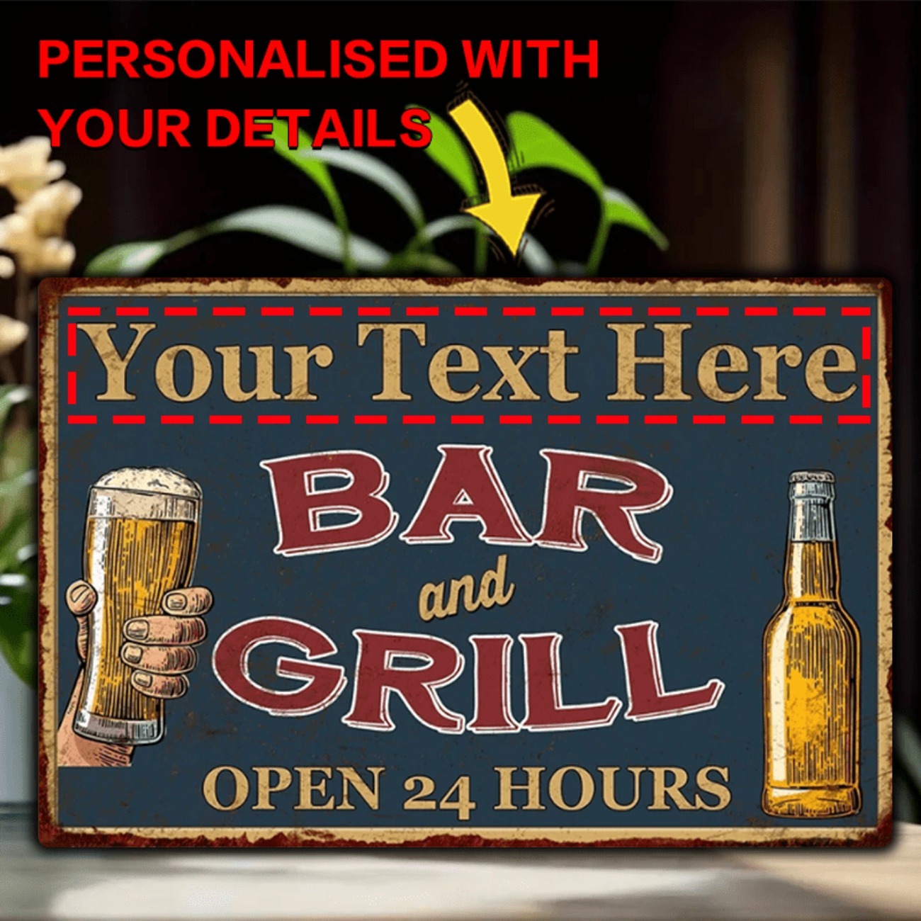 Brass Weight Plate - Customizable Bar & Grill Aluminum Metal