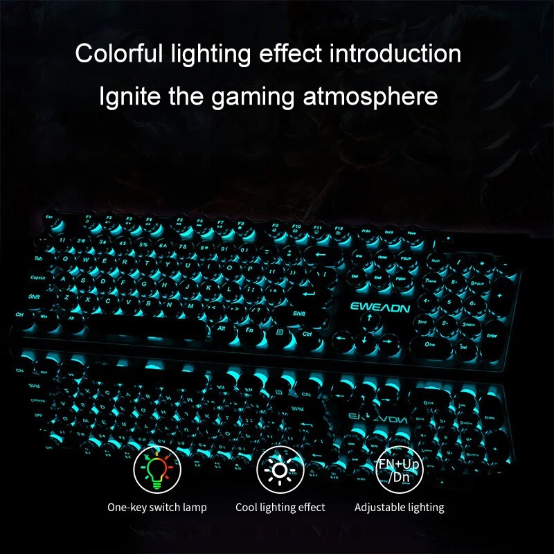 Retro Punk Mechanical Feel Key - Gaming Keyboard And Mouse Combo review and price