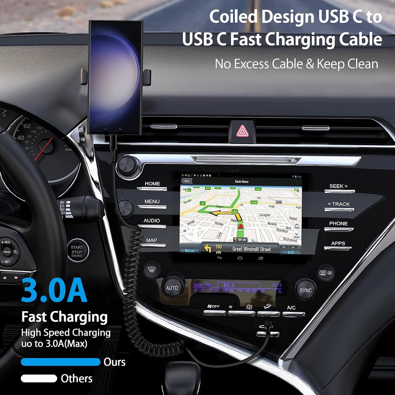 Android Auto USB C to USB C Ca - Coiled Usb Cable review and price